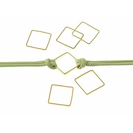 Vintageparts 20 Pieces Gold Brass Square Connectors DIY Jewellery