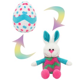 Nleio Eggs Filled with Bunny Rabbit Stuffed Animals Toy, 12" Reversible Bunny Plush for Basket Stuffers/Fillers, Eggs Hunt, Party Favor