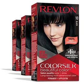 Revlon Colorsilk Beautiful Color, Black, 3 Count