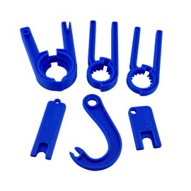 Water Bottle Cap Opener and Hand Can Opener Set by Intulon | 6-Piece Daily Living Aid Tools | Pop Soda Can Opener | Multi Function Kitchen Tools for Arihritic Weak Hands | Senior Citizen Gifts (Blue)