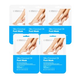 Mad for Cos Moist Silky Coconut Oil Foot Mask, 5 packs, 1 pc, 16ml / 매드포코스 촉촉한 실키 코코넛 오일 풋마스크, 5개입, 1개, 16ml