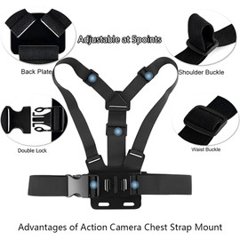 Generic Chest and Head Mount for GoPro Cameras, Adjustable Strap, Fits Models 3-12, Comfortable Design, POV Gear