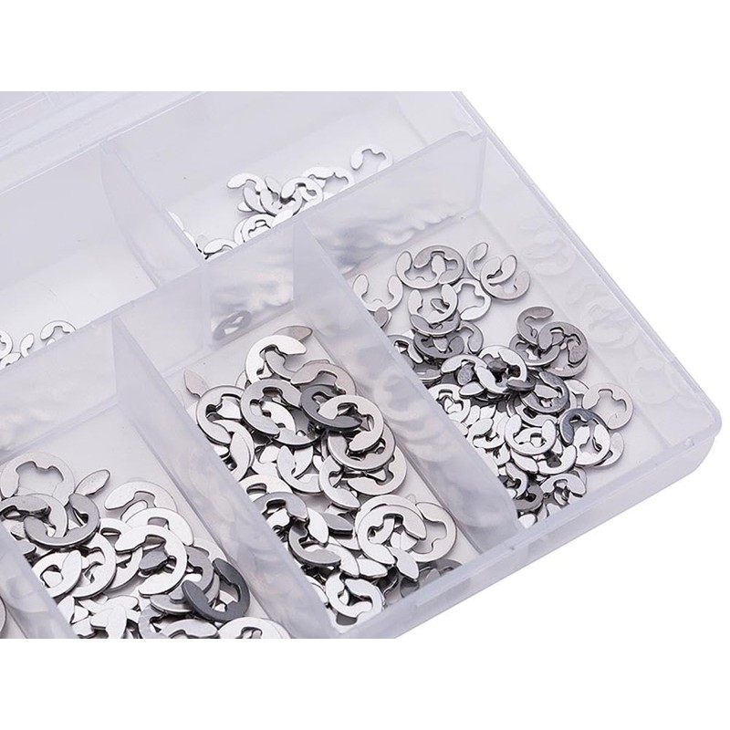 200Pcs Circlips E Clips, Stainless Steel E Clips 10 Sizes