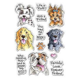 Briartw Various Dogs Woof Forever Friend Metal Cutting Die and Matched Clear Rubber Stamp Set Stamping DIY Die-cuts Scrapbooking Embossing Stencil Album Gift Cards Home Decoration Paper Craft
