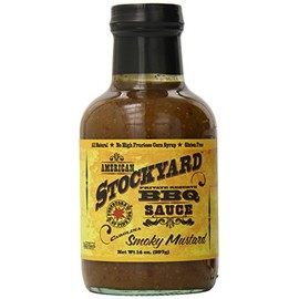 American Stockyard - Organic Smoky Mustard BBQ Sauce - Made in USA - 14oz Bottle - Family Friendly - Handcrafted in Small Batches with All Natural Ingredients