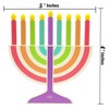 Mini Multicolor Hanukkah Menorah, 5" Inch Children Wooden Chanukah Menorah