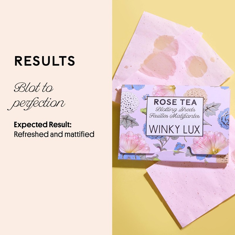 Winky Lux Rose Tea Oil Blotting Sheets – Shine Control