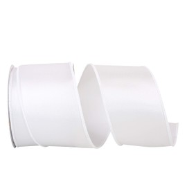 Reliant Ribbon 92575W-030-40F Satin Value Wired Edge Ribbon, 2-1/2 Inch X 10 Yards, White