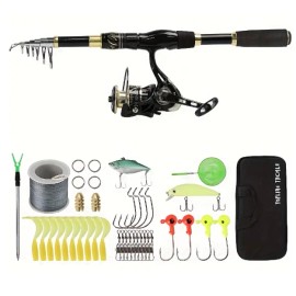 Topline Tackle Best Professional Fishing Rod Made in China Durable Ice Fishing Rod and Reel SetLength: 2.4 m, Color: Black
