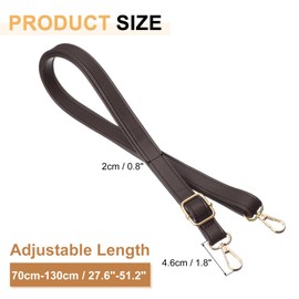 sourcing map Leather Purse Strap Replacement Crossbody, 27.6-51.2 Inch Adjustable Bag Strap Purse Straps for Women Crossbody Bags Shoulder Bag Handbag, Dark Coffee