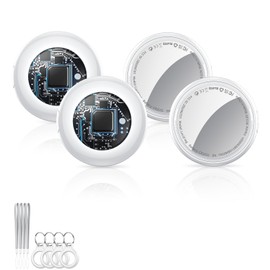 Tukio 2025 New [Apple MFi Certified] (iOS Only) Air Tracker Tags-4 Pack, Bluetooth Tracker for Apple Find My, Replaceable Battery, Key Finder and Item Locator Smart Tag for Keys, Bags, Luggage, Pet (White)