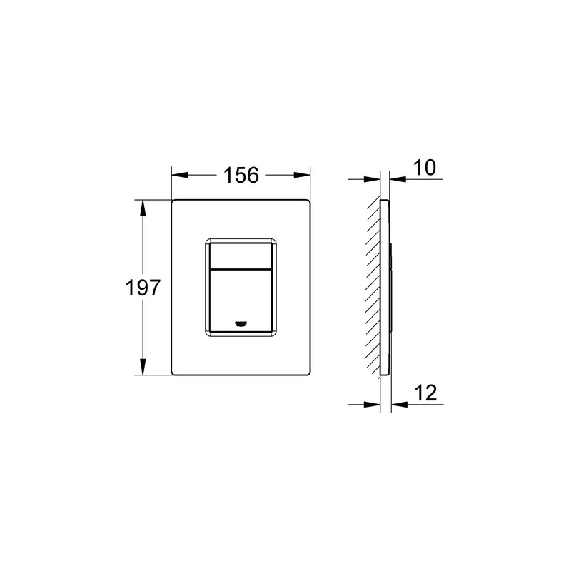 GROHE Even Flush Plate - Toilet Wall Plate for Concealed