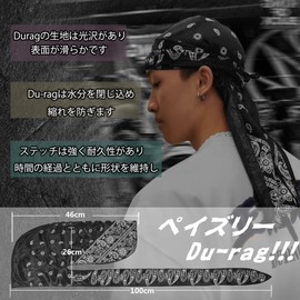 Trifong Durag Glossy Fabric Du-rag Pirate Bandana, Hip Pop, Dance, Wave Cap, Durag, Hiphop Costume, Dance Costume, Rapper, Breakdance, Dancer, Bandana Cap, Hair and Scalp, Protection, Breathable,