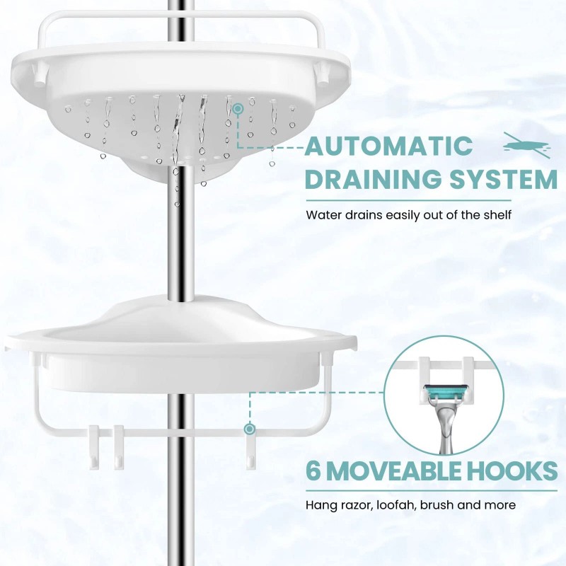 Unbranded Rustproof Telescopic Pole Rack No Drilling Adjustable Height 4