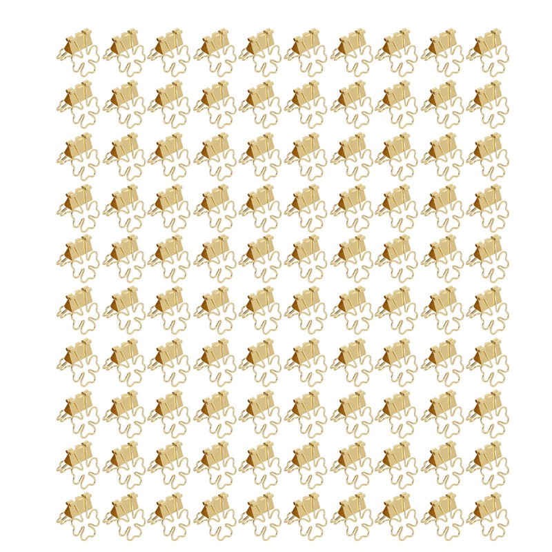 100pcs Flower Shape Binder Clips Strong Clamping Force Metal Cute