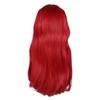 Red Long Straight Wigs with Bang Synthetic Heat Resistant Breathable