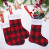 Jmkcoz 24 Pack Mini Christmas Stockings Plush Cuff Buffalo Plaid