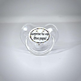 Dummy for Babies as a Pregnancy Gift to Dad - Original Idea for Pregnant Women - Dummy 0 - 6 Months - French & European Standards - Birth Gift