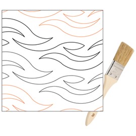 Quilting Pantographs Pattern Paper Roll - for Longarm Quilting Machines - Easy Water Waves Design Quilt Pantograph - Set Includes Long Arm Quilters Sewing Machine Rails and Tracks Cleaning Brush