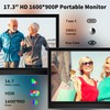 Akntzcs Portable Monitor 17.3 Inch 1600x900P External Monitor with HDMI