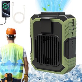 Blue Collar Breeze Portable Waist Fan - 4000mAh Wearable AC With 3 Speeds, Belt Clip-On Cooling Fan for Outdoors (Green)