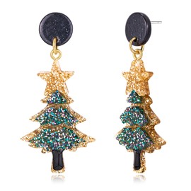 FAMARINE Christmas Earrings Women Christmas Tree Earrings Acrylic Earrings Festival Earrings