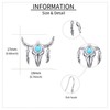 VENACOLY Western Earrings 925 Sterling Silver Cow Skull Turquoise Earrings
