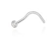 NKlaus Nose Piercing 750 White Gold Nose Stud Spiral Shape