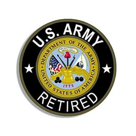 Digi Magnets 4x4 inch Round U.S. Army Retired Sticker (Bumper Vet Veteran US Military Logo) Magnetic Vinyl Magnet