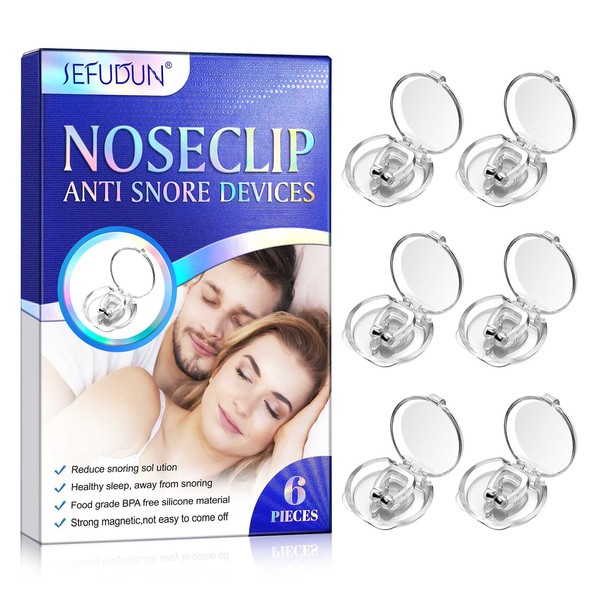 Silicone Magnetic Anti Snoring Nose Clip,6PCS Natural, Comfortable, Anti Snoring