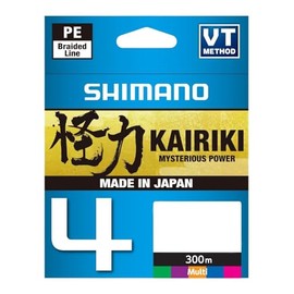 Shimano Kairiki LDM64TE1013030M Braid, 4 Strands, Multi-Colour, 300 m, Diameter 0.13 mm, R.7.4 kg
