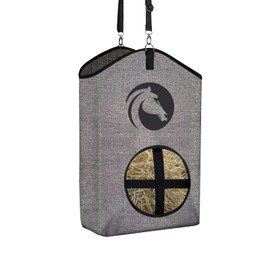 ZR ZHENGRONG Goat Hay Feeder Bags with Metal Fastener and Adjustable Open Feed Hole for Slow Feeding-Purple