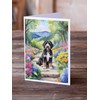 Caroline's Treasures Bernedoodle Spring Path Greeting Cards Pack of 8