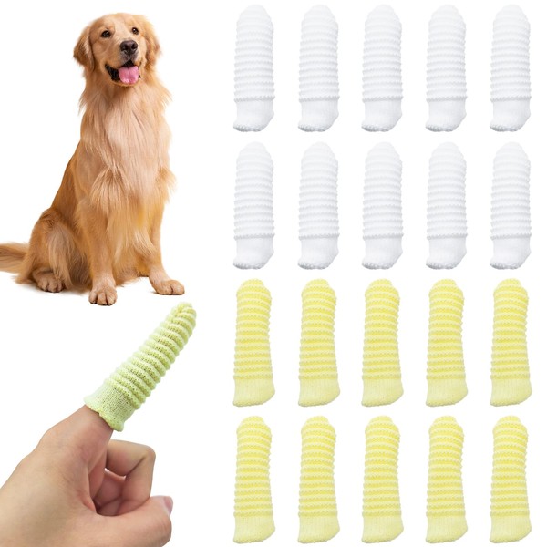 20 PCS Soft Fabric Finger Toothbrush Kit for Dogs and