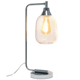 Elegant Designs LD1060-CHR Mesh Wire Desk Lamp, Chrome