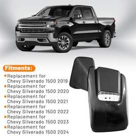Left Driver Side Mirror Replacement for Chevy Silverado 1500 2019-2024 7pins Power Heated Glass Manual Folding with Turn Signal Light Blind Spot 84823221 GM1320680