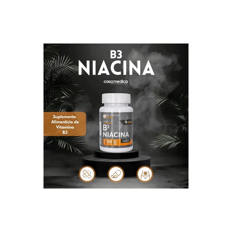 Vitamina B3 Niacina 100 Tabletas 500 Mg Nutricion 2000