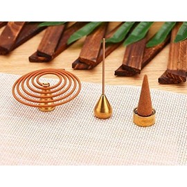 MIUPOO Copper Incense Holder, Incense Cone Holder, Coil Incense Holder, Incense Stick Holder, 3 Styles.