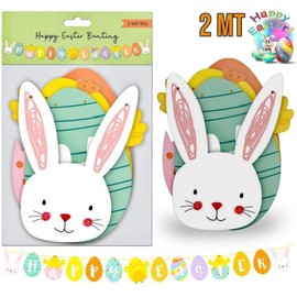 Orbitron Easter Bunting Bunny Rabbit Banner Garland Hanging Ready Threaded - 2 MT