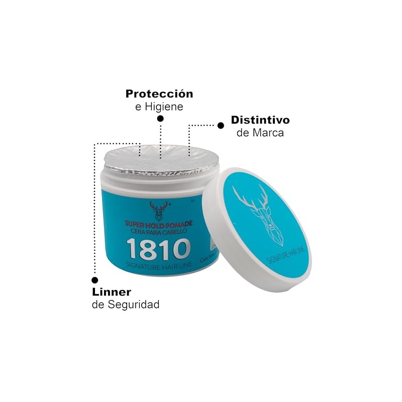 1810 Cera SUPER HOLD POMADE para cabello (Nueva Imagen) -