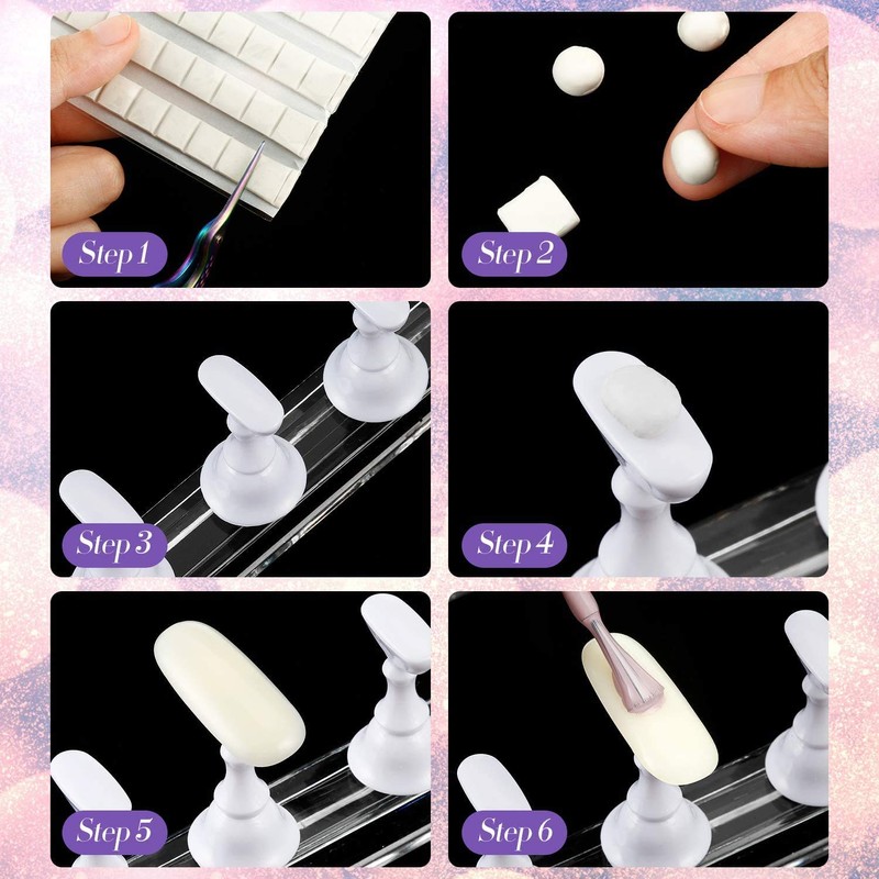 Blulu 2 Set Nail Stand for Painting Press Nail Holder