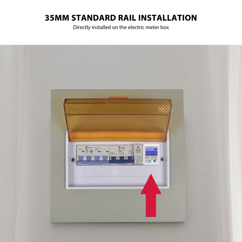 LCD Digital Energy Meter Single Phase 2P Electricity Usage Monitor