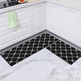 Youyijia 2Pieces Kitchen Mat Set Rug Non-Slip Washable Rug Sets Kitchen Mats And Rugs Washable Hallway Runner Set, Dining Room, Entryway and Door Mat Set, 40x60 + 40x120 cm (Kitchen Cube Stars)