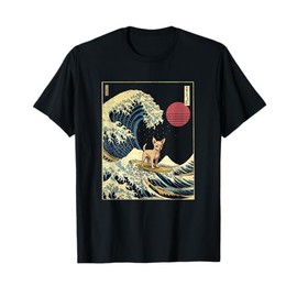 Chihuahua Japanese Kanagawa Wave Funny Surf Dog T-Shirt for Men Women Girls Kids