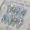 Blue Aurora Handmade Nail Tips - Oval M / 블루