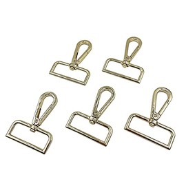 5 Pcs Metal Swivel Snap Hooks Push Gate Lobster Claw Clasp SORTUMOLA with 1 inch D-Rings Purse Making Accessories Gold,CT561