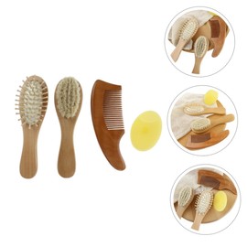 FRCOLOR 1 Set Bath brush back scrubber kids shower loofah sponge newborn hair brush shower loofahs pouf baby comb Home Baby Shower Brush washing brush toddler wool anti-static