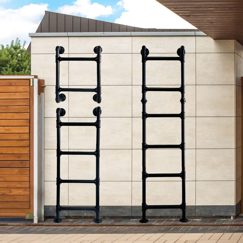 5.3FT Wall/Floor-Mounted Ladders for Home, Basement Window Well Egress Exit