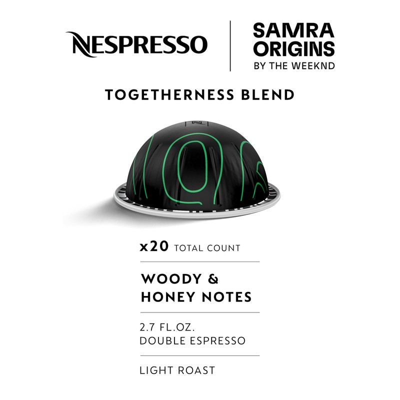 Nespresso I Samra Origins by The Weeknd Vertuo Togetherness Blend,