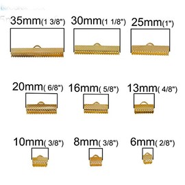 10 Set Ribbon Clamp Crimp Ends Beads with Lobster Claw Swivel Clasps Extension Chain Jump Rings Cords Caps String Leather Necklace Bracelet Connectors (Accessories Rhodium Crimp 20mm)